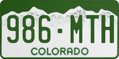 CO license plate 986MTH
