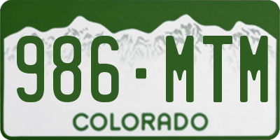 CO license plate 986MTM
