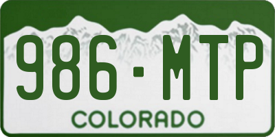 CO license plate 986MTP