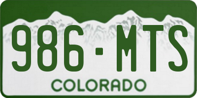 CO license plate 986MTS