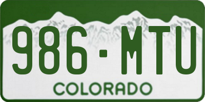 CO license plate 986MTU
