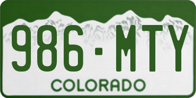 CO license plate 986MTY