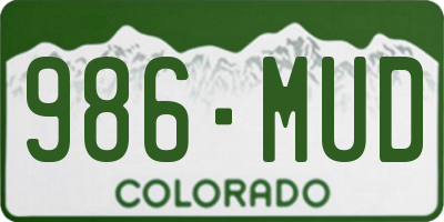 CO license plate 986MUD