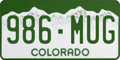 CO license plate 986MUG