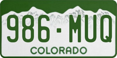 CO license plate 986MUQ