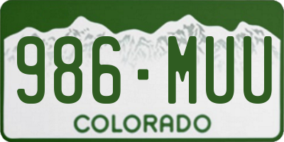 CO license plate 986MUU