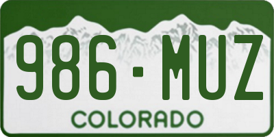 CO license plate 986MUZ