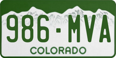 CO license plate 986MVA