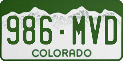 CO license plate 986MVD