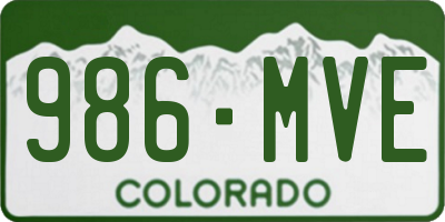 CO license plate 986MVE