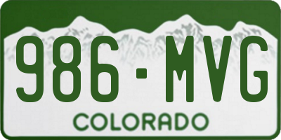 CO license plate 986MVG