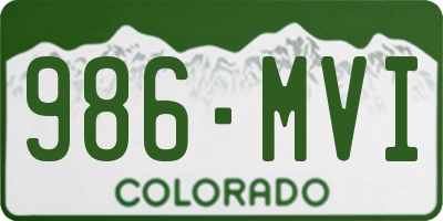 CO license plate 986MVI