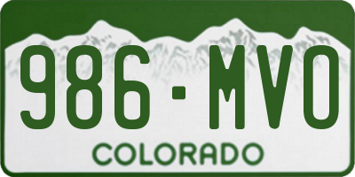 CO license plate 986MVO