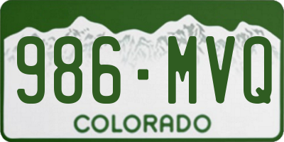 CO license plate 986MVQ