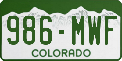 CO license plate 986MWF