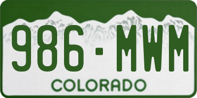 CO license plate 986MWM
