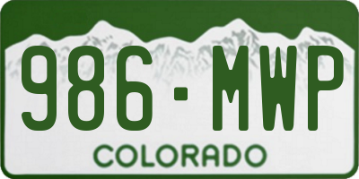 CO license plate 986MWP