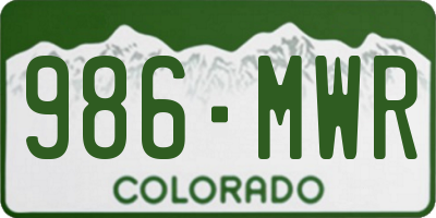 CO license plate 986MWR