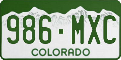 CO license plate 986MXC