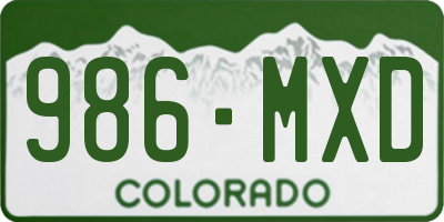 CO license plate 986MXD