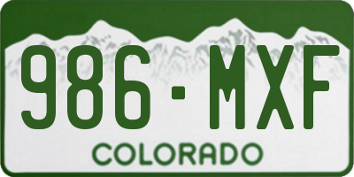 CO license plate 986MXF