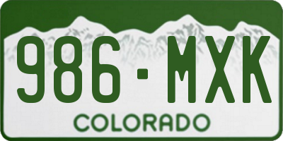 CO license plate 986MXK