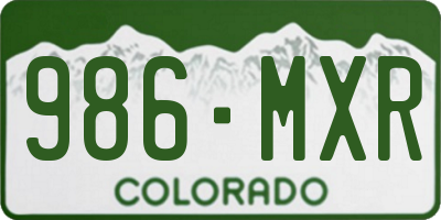 CO license plate 986MXR
