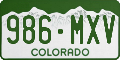 CO license plate 986MXV