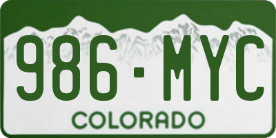 CO license plate 986MYC