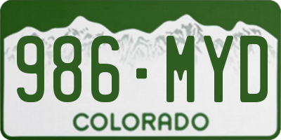 CO license plate 986MYD