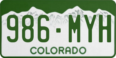 CO license plate 986MYH