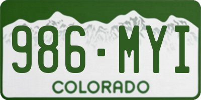 CO license plate 986MYI