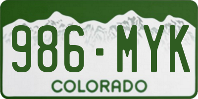 CO license plate 986MYK