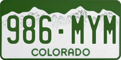 CO license plate 986MYM