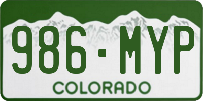 CO license plate 986MYP