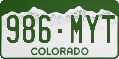 CO license plate 986MYT