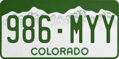 CO license plate 986MYY
