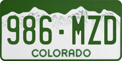 CO license plate 986MZD