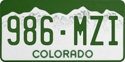 CO license plate 986MZI