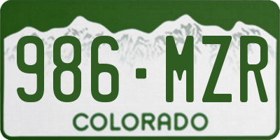 CO license plate 986MZR