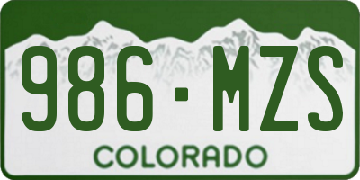 CO license plate 986MZS