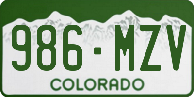 CO license plate 986MZV