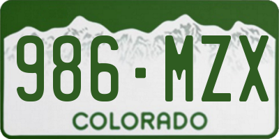 CO license plate 986MZX