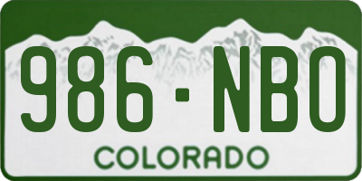 CO license plate 986NBO