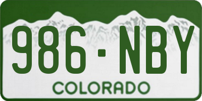 CO license plate 986NBY