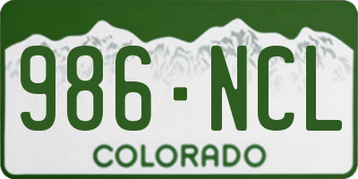 CO license plate 986NCL