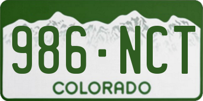 CO license plate 986NCT