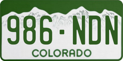 CO license plate 986NDN