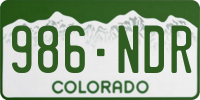 CO license plate 986NDR
