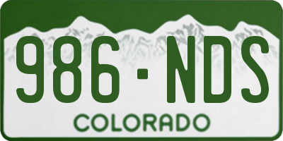 CO license plate 986NDS